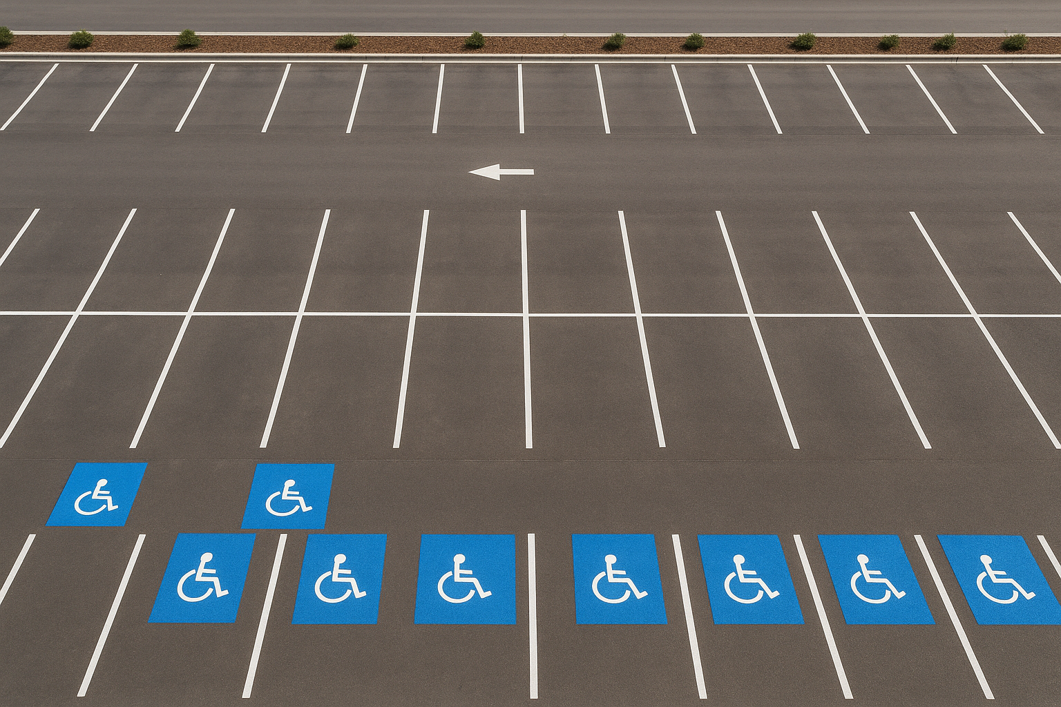 ADA compliant handicap parking stalls marked by a striping company denton texas team