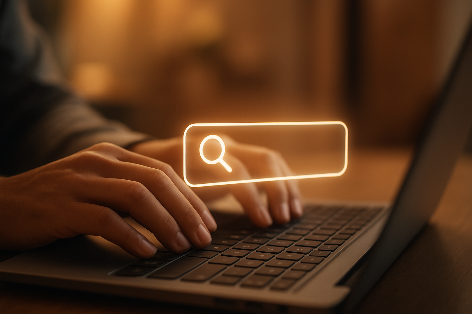 Business owner typing to research easy SEO for entrepreneurs strategies