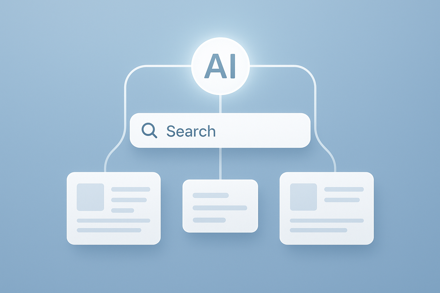 Diagram illustrating how AI search engine optimization connects content to AI-powered search results