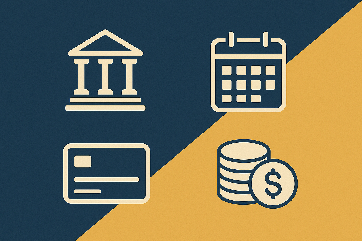 Icons representing different types of small business financing options
