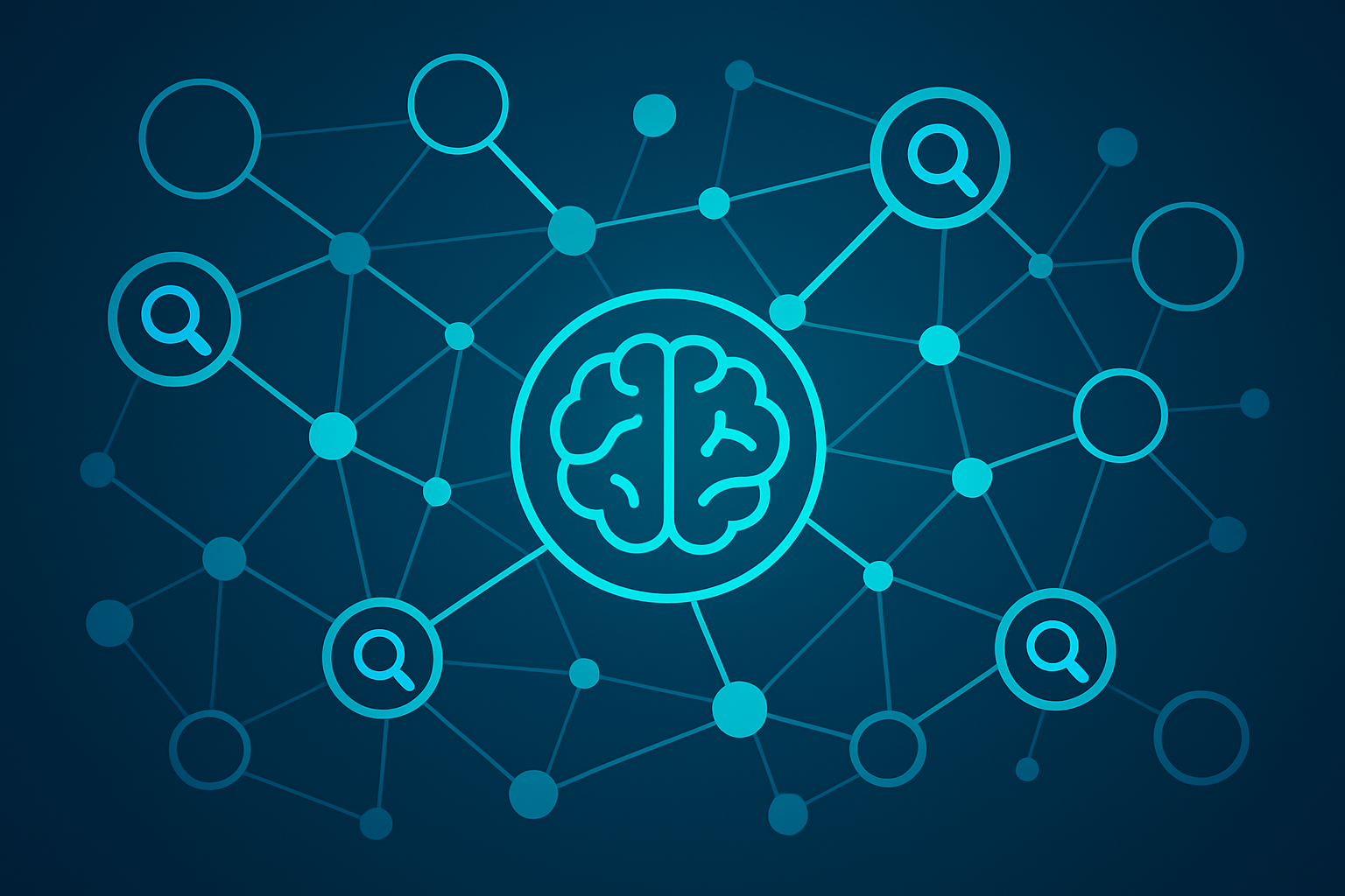 Visual representation of AI search optimization tools connecting website content to AI answer engines