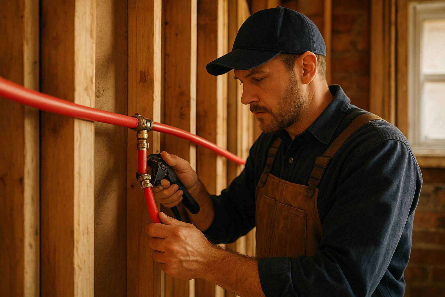 Ff23e0ba_pex-pipe-installation-terrell Plumber installing new PEX pipe during residential repiping Terrell TX home renovation