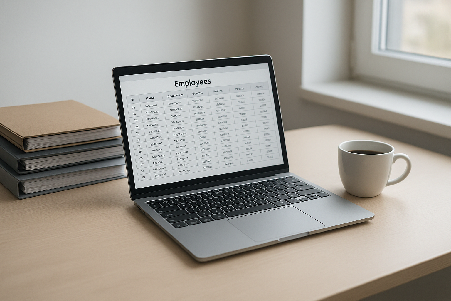 Organized desk representing the HR administration definition in daily office work