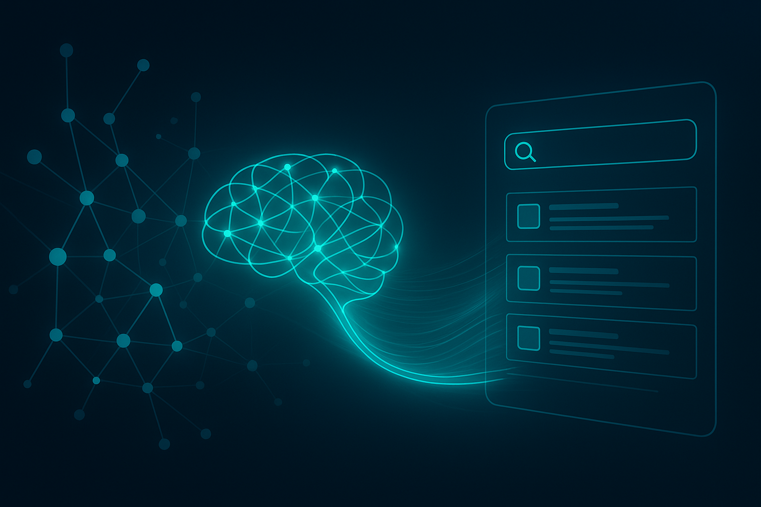 Illustration of AI algorithms analyzing search ranking data automatically